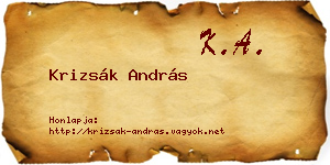 Krizsák András névjegykártya