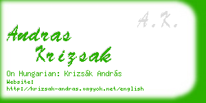 andras krizsak business card